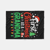 First Christmas As A Grandma Matching New Nana Gra Fleece Deken (Voorkant (Horizontaal))