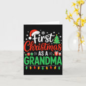 First Christmas As A Grandma Matching New Nana Gra Kaart (Gele Bloem)