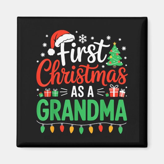 First Christmas As A Grandma Matching New Nana Gra Magneet (Voorkant)