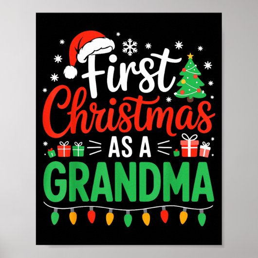 First Christmas As A Grandma Matching New Nana Gra Poster (Voorkant)