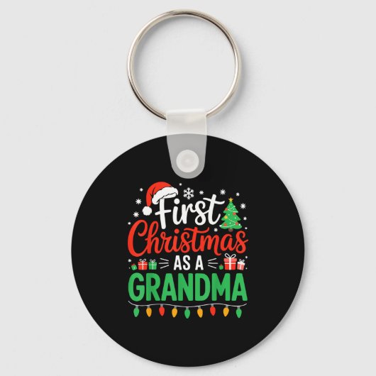 First Christmas As A Grandma Matching New Nana Gra Sleutelhanger (Voorkant)
