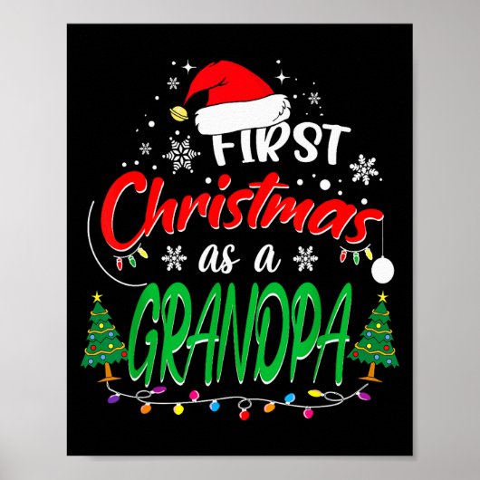 First Christmas As A Grandpa New Grandfather 1st C Poster (Voorkant)