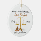 First Christmas as a Law Student Ornament, Law  Keramisch Ornament (Rechts)