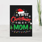 First Christmas As A Mom 1st Christmas Matching Fa Kaart (Voorkant)