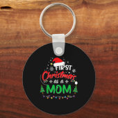 First Christmas As A Mom 1st Christmas Matching Fa Sleutelhanger (Voorkant)