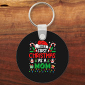 First Christmas As A Mom 2025 Family Matching 1st  Sleutelhanger (Voorkant)