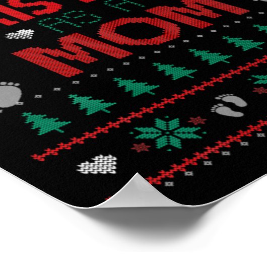 First Christmas As A Mom Funny Matching Xmas New M Poster (Hoek)