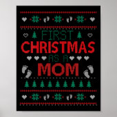 First Christmas As A Mom Funny Matching Xmas New M Poster (Voorkant)