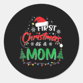 First Christmas As A Mom New Mommy 1st Christmas  Ronde Sticker (Voorkant)