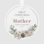 First Christmas as a Mother Name Year Ornament (achterkant)