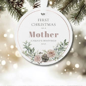 First Christmas as a Mother Name Year Ornament