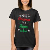 First Christmas As A Nana Xmas First Time Grandm T-shirt (Voorkant)