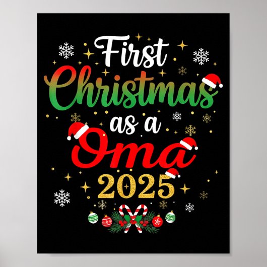 First Christmas As A Oma 2025 New Mommy Xmas  Poster (Voorkant)