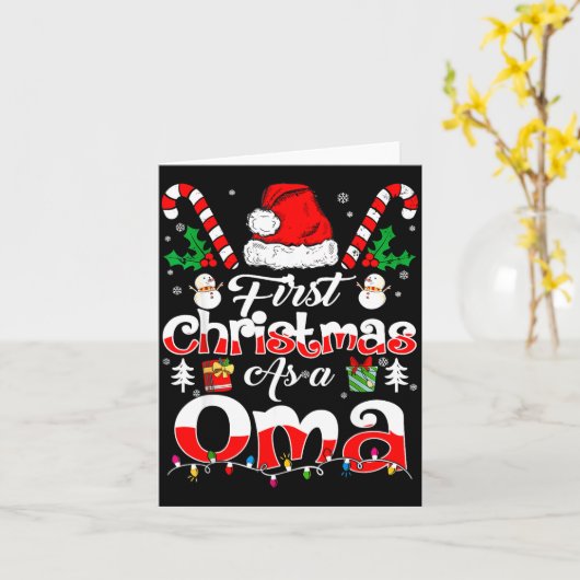 First Christmas As A Oma Family Matching  Kaart (Gele Bloem)