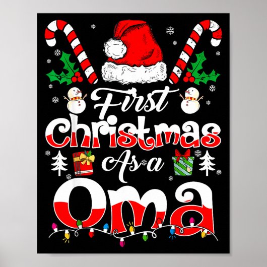 First Christmas As A Oma Family Matching  Poster (Voorkant)