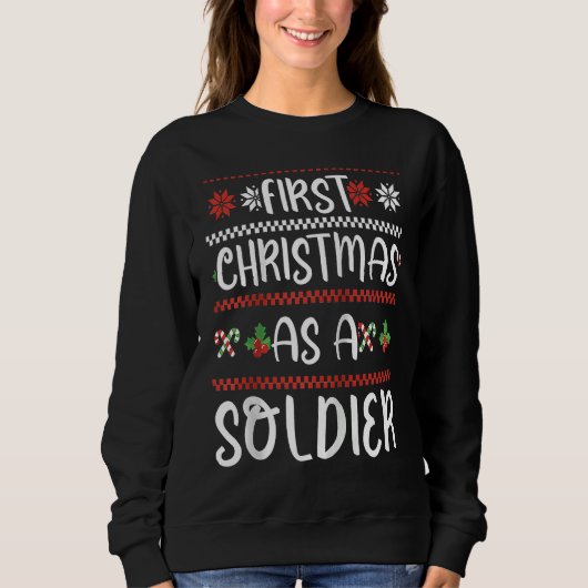 First Christmas As A Soldier Winter 1St Xmas Cute  Trui (Voorkant)