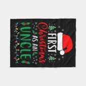 First Christmas As An Uncle New Parents Xmas Match Fleece Deken (Voorkant (Horizontaal))