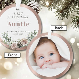 First Christmas as Auntie Photo Keepsake Ornament