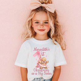 First Christmas as Big Sister Name Gingerbread Kinder Shirts