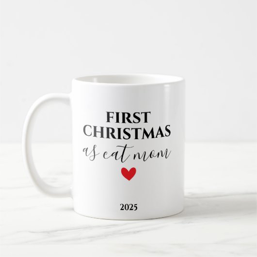 First Christmas as Cat Mom Personalized Holiday Koffiemok (Links)