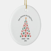 First Christmas as Dog Mom/Dad – Custom Paw Print Keramisch Ornament (Rechts)