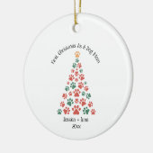 First Christmas as Dog Mom/Dad – Custom Paw Print Keramisch Ornament (Links)