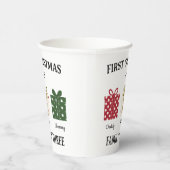 First Christmas as Family of 3 Keepsake Papieren Bekers (Rechts)