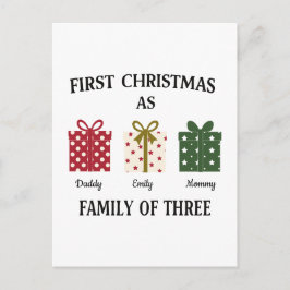 First Christmas as Family of Three Gift Briefkaart