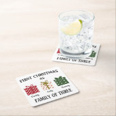 First Christmas as Family of Three Gift Kartonnen Onderzetters (Insitu)