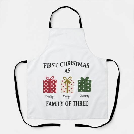 First Christmas as Family of Three Gift Schort (Voorkant)