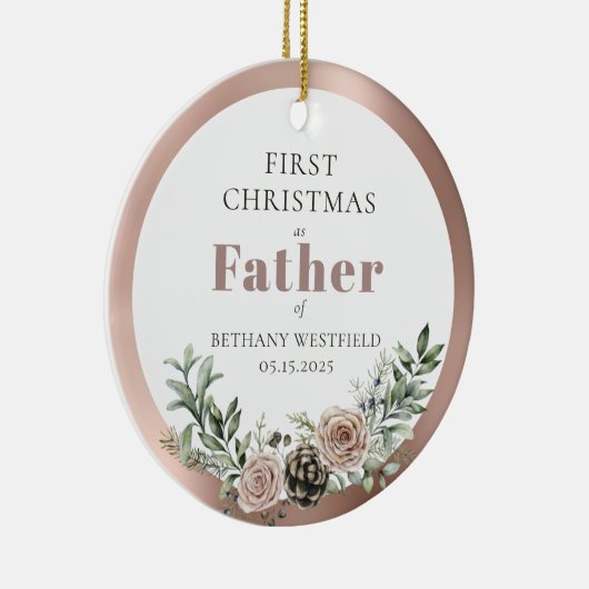 First Christmas as Father Photo Keepsake Keramisch Ornament (Rechts)
