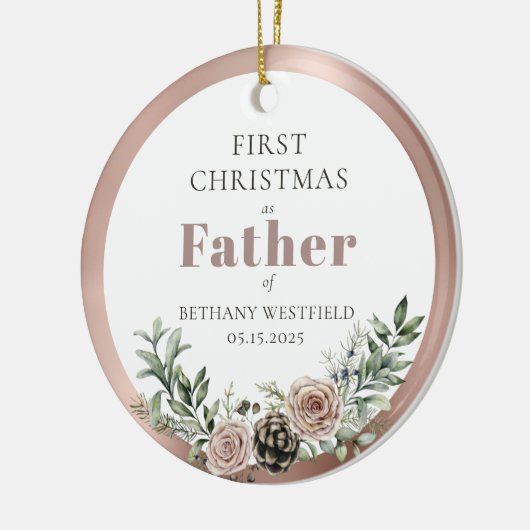 First Christmas as Father Photo Keepsake Keramisch Ornament (Links)