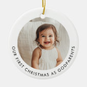 First Christmas as Godparents Photo Keramisch Ornament (Voorkant)