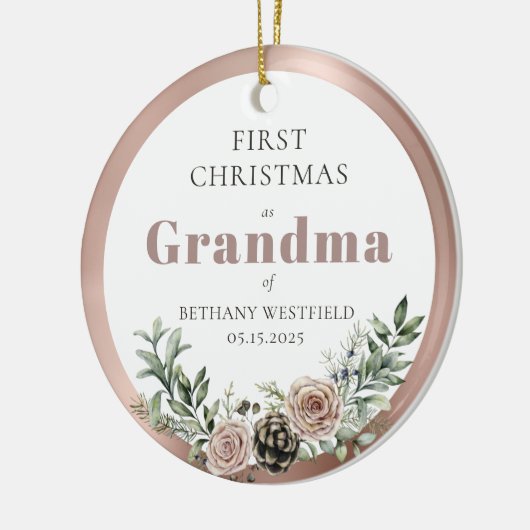 First Christmas as Grandma Photo Keepsake Keramisch Ornament (Links)