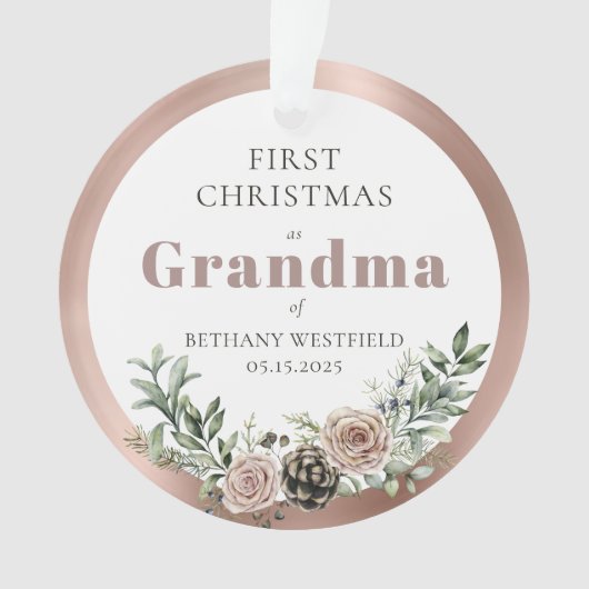 First Christmas as Grandma Photo Keepsake Ornament (voorkant)