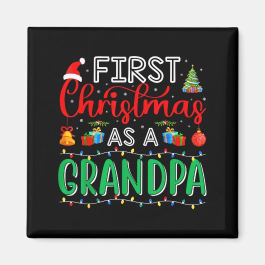 First Christmas As Grandpa Family Matching New Gra Magneet (Voorkant)