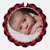 First Christmas as Grandpa Photo Keepsake Ornament Kaart (Achterkant)