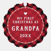 First Christmas as Grandpa Photo Keepsake Ornament Kaart (Voorkant)