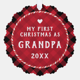 First Christmas as Grandpa Photo Keepsake Ornament Kaart