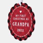 First Christmas as Grandpa Photo Keepsake Ornament Kaart (Links)