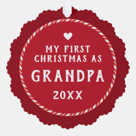 First Christmas as Grandpa Photo Keepsake Ornament Kaart