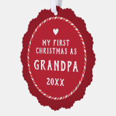 First Christmas as Grandpa Photo Keepsake  Ornament Kaart (Links)