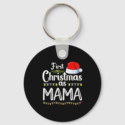 First Christmas As Mama New Mama 1st Christmas Xma Sleutelhanger (Voorkant)