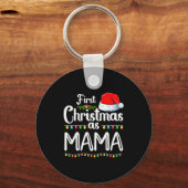 First Christmas As Mama New Mama 1st Christmas Xma Sleutelhanger (Voorkant)