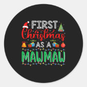 First Christmas As Mawmaw Family Matching New Mawm Ronde Sticker (Voorkant)