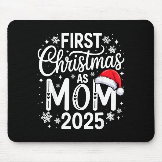 First Christmas As Mom 2025 Matching Family Holida Muismat (Voorkant)