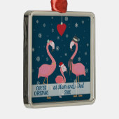 first Christmas as Mom and Dad Vlingo snowflakes Metalen Ornament (Rechts)