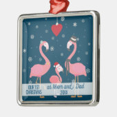 first Christmas as Mom and Dad Vlingo snowflakes Metalen Ornament (Links)