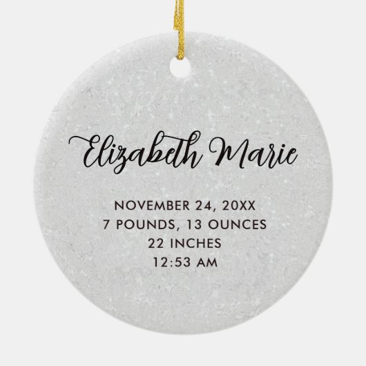 First Christmas as Mom Dad Wonderland Baby Photo Keramisch Ornament (Achterkant)