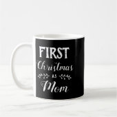 First Christmas As Mom Family Matching White Text Koffiemok (Links)
